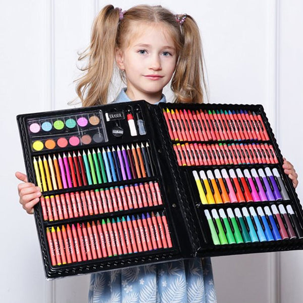 1 Set Drawing Painting Art Box Set Colored Pencils Portable for Children Kids Beginner VH99