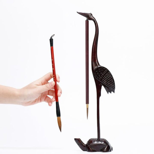 2 Hooks Pteroca Rpus sp  wood Pen Hanging  Brush Calligraphy Pen Holder Resting Four Treasures Calligraphy Frame Accessories Kit