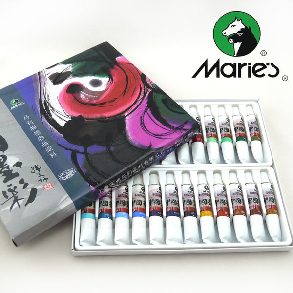 Marie's 24 Colors Chinese Painting Paint Set Meticulous Painting Pigment Landscape Freehand Painting 12ml Ink Painting Pigments