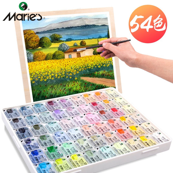 Marie's 24-Color Pigment Paint 54-Color Main Color Children's Pigment Painting Student Drawing Sets Set Jelly Pigment Paint