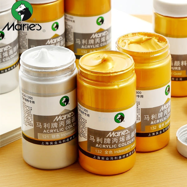 Marie's Acrylic Paint Gold Pigment Silver Painting 300ml Primer Painting Materials