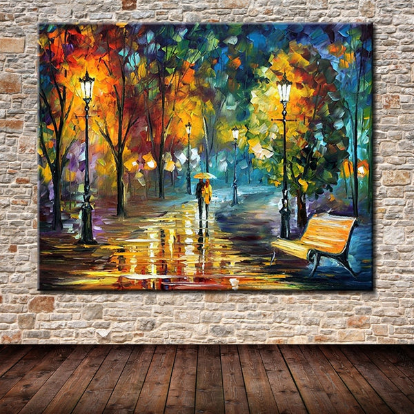 Hand Painted Modern Canvas Oil Paintings Palette Knife Thick Paint Landscape Painting For Home Decoration Abstract Wall Pictures