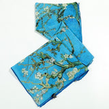 New Women Silk Scarf Hijab Scarf Oil Painitng Hair Scarfs Long Handkerchief muffler Foulard Van Gogh's Works