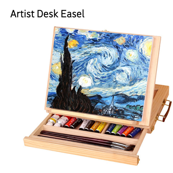 Multifunction Painting Easel Artist Desk Easel Portable Miniature Desk Light Weight Folding Easel For Storage Or During Trips
