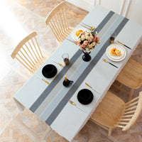 0371 Plaid Decorative Linen Tablecloth With Tassel Waterproof Oilproof Thick Rectangular Wedding Dining Table Cover Tea Table Cl