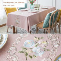 0371 Plaid Decorative Linen Tablecloth With Tassel Waterproof Oilproof Thick Rectangular Wedding Dining Table Cover Tea Table Cl