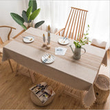 0371 Plaid Decorative Linen Tablecloth With Tassel Waterproof Oilproof Thick Rectangular Wedding Dining Table Cover Tea Table Cl