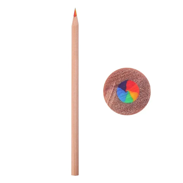 1/12Pack Rainbow Colored Pencils Multicolored 7 in 1 Black Wooden Bulk –  AOOKMIYA