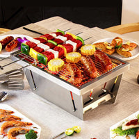 1-2 Person Mini Folding Barbecue Outdoor Mini Picnic Barbecue Grill Household Charcoal Skewers Camping BBQ Stove Cookware