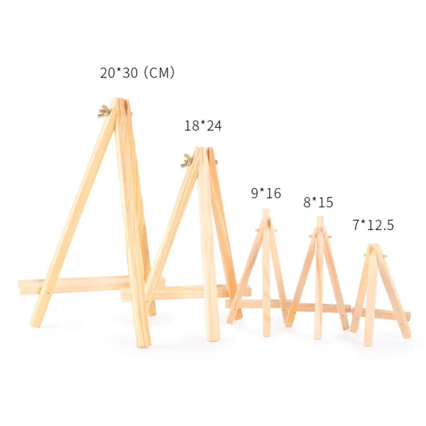 AOOKMIYA 1/5pcs Natural Wood Mini Easel Frame Tripod Display Meeting W