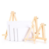 AOOKMIYA 1 Set Mini Blank Canvas with Quality Easel for Painting Acrylic Paint Art Supplies For Artist Painting Craft Drawing Kids Gifts