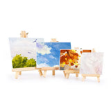 AOOKMIYA 1 Set Mini Blank Canvas with Quality Easel for Painting Acrylic Paint Art Supplies For Artist Painting Craft Drawing Kids Gifts