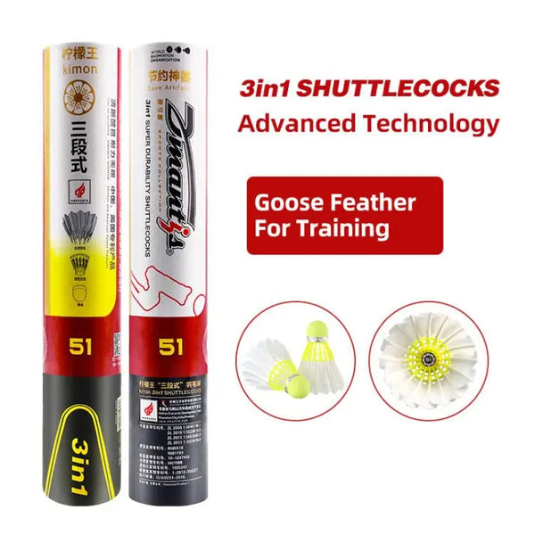 10 Tube Goose Feather Badminton Shuttlecocks D51 Stable and Sturdy High Speed Badminton Shuttles Training Shuttlecock