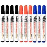 10 pçs/set waterborne quadro branco caneta marcador preto/azul/vermelho tinta crua nib marcadores canetas material escolar papelaria