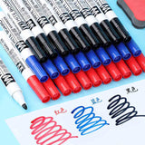 10 pçs/set waterborne quadro branco caneta marcador preto/azul/vermelho tinta crua nib marcadores canetas material escolar papelaria