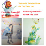 100% Cotton Baohong  Academy Watercolor Paper 20 Sheets 300g Paper Pad Water Colour Book for Artists Students Art Supplies