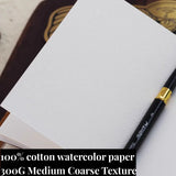 100%Cotton Pulp Retro Watercolor Book 300G BAOHONG Watercolor Paper Medium Coarse Artist Travel Sketchbook Painting Art Supplies