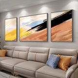 100% Hand-Painted Abstract Canvas Modern Minimalist Living Room Decoration Painting High-end Sense Art Triptych Mural