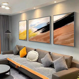 100% Hand-Painted Abstract Canvas Modern Minimalist Living Room Decoration Painting High-end Sense Art Triptych Mural