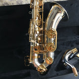 100% SevenAngel Brand Tenor Saxophone Bb tone Woodwind Musical  Instrument Silver & gold Surface  Sax