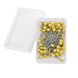 100Pcs/Box 38cm Colorful Round Pearl Head Needles Stitch Straight Push Sewing Pins For Dressmaking DIY Sewing Tools Positioning