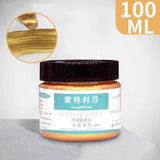100ml Metallic Color Acrylic Paint for Textile Drawing Wall Hand Paint Shining Gel Painting Set Pigment for Artist Art Supplies