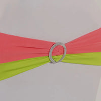 100pcs Customized Double Color Elastic Stretch Spandex Chair Sash Bands With Buckle For Banquet Wedding Decoration Chair Bow Tie