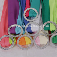 100pcs Customized Double Color Elastic Stretch Spandex Chair Sash Bands With Buckle For Banquet Wedding Decoration Chair Bow Tie