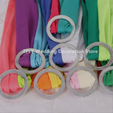 100pcs Customized Double Color Elastic Stretch Spandex Chair Sash Bands With Buckle For Banquet Wedding Decoration Chair Bow Tie
