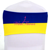 100pcs Customized Double Color Elastic Stretch Spandex Chair Sash Bands With Buckle For Banquet Wedding Decoration Chair Bow Tie