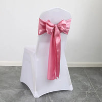 100pcs Satin Chair Sashes Wedding Indoor Outdoor Chair Bow Ribbon Butterfly Ties Party Event Hotel Banquet Fair Decoration