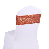 100pcs Shining Gold Silver Spandex Sequin Glitter Chair Sash Elastic Chair Bands Bow Ties Wedding Party Banquet Supply