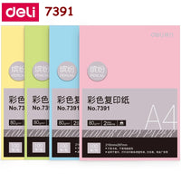 100sheets/Bag Deli 7391/7393 A4 Color Copy Paper 80g Color Print Paper 5 Colors Optional China Top Brand Deli Copy Papers