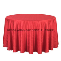 10PCS Solid Red Table Cloth Jacquard Round Table Covers White Decor Wedding Party Hotel Dining Tablecloths Square Table Linens