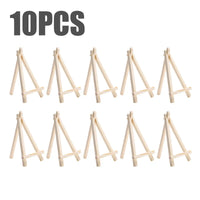AOOKMIYA 10Pcs Wood Mini Easel Frame Triangle Wedding Table Card Stand Display Holder Holder Children Painting Craft Artist Supplies