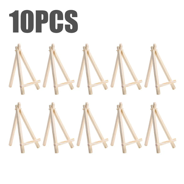 AOOKMIYA 10Pcs Wood Mini Easel Frame Triangle Wedding Table Card Stand Display Holder Holder Children Painting Craft Artist Supplies