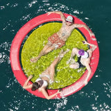 10ft Circular Hammock with Mesh Center Inflatable Water Floating Air Bed Swimming Pool Hammock Floating Platform Mat