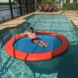 10ft Circular Hammock with Mesh Center Inflatable Water Floating Air Bed Swimming Pool Hammock Floating Platform Mat
