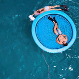 10ft Circular Hammock with Mesh Center Inflatable Water Floating Air Bed Swimming Pool Hammock Floating Platform Mat