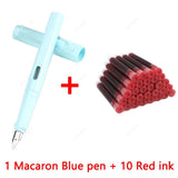 11Pcs Fountain Pen Ink Set Calligraphy Multi-Function Ink Pen 0.38mm EF Nib School Supplies Stationery Gel Pens