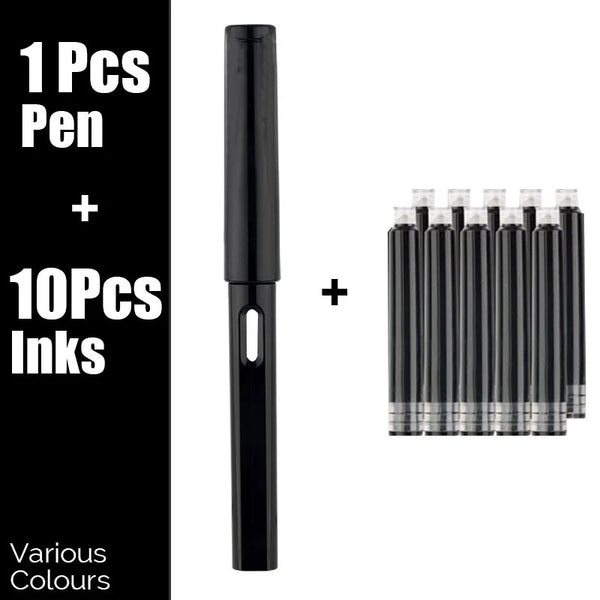 11Pcs Fountain Pen Ink Set Calligraphy Multi-Function Ink Pen 0.38mm EF Nib School Supplies Stationery Gel Pens