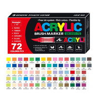 12-168Colors Acrylic Paint Pens Markers Brush Tip Paint Markers For Rock Painting Wood Canvas Stone,Gift DIY Crafts Art Supplies