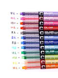 12 Colors Precise Stick Liquid Ink Roller ball Pens, Extra Fine Point, 0.5mm Super Smooth Quick Drying Skip-free Writing