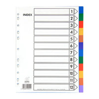 12 Colors Separadores Archivador A4 Binder Index Dividers 10/20/30 Colors PP Plastic Index Tab 12 Month Planner Divider Tabs