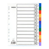 12 Colors Separadores Archivador A4 Binder Index Dividers 10/20/30 Colors PP Plastic Index Tab 12 Month Planner Divider Tabs