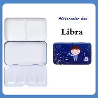 AOOKMIYA AOOKMIYA  12 Constellations Empty Watercolor Tin Painting Storage Iron Color Mixing Paint Palette With Lid For Painting Art Supplies
