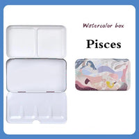 AOOKMIYA AOOKMIYA  12 Constellations Empty Watercolor Tin Painting Storage Iron Color Mixing Paint Palette With Lid For Painting Art Supplies
