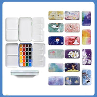 AOOKMIYA AOOKMIYA  12 Constellations Empty Watercolor Tin Painting Storage Iron Color Mixing Paint Palette With Lid For Painting Art Supplies
