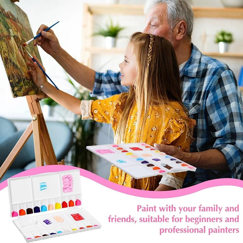 AOOKMIYA 12 Piece Paint Palette Folding Painting Tray With 20 Wells 5