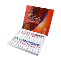 12ml 12/24 Colors Professional Oil Painting Paint Drawing Pigment Tubes Supplies